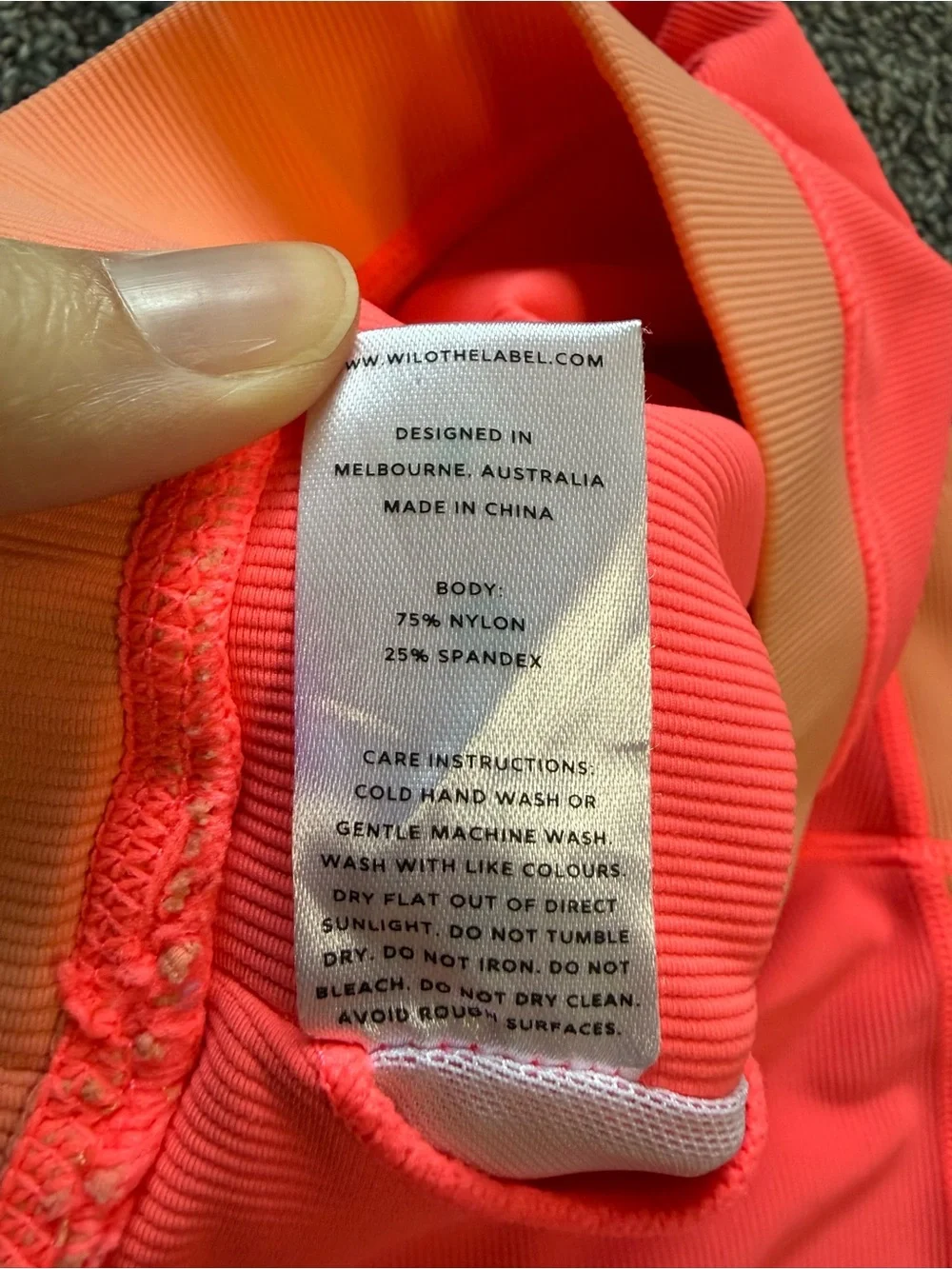 Wilo The Label Ribbed Sports Bra Leggings Set Pink Peach Size Small